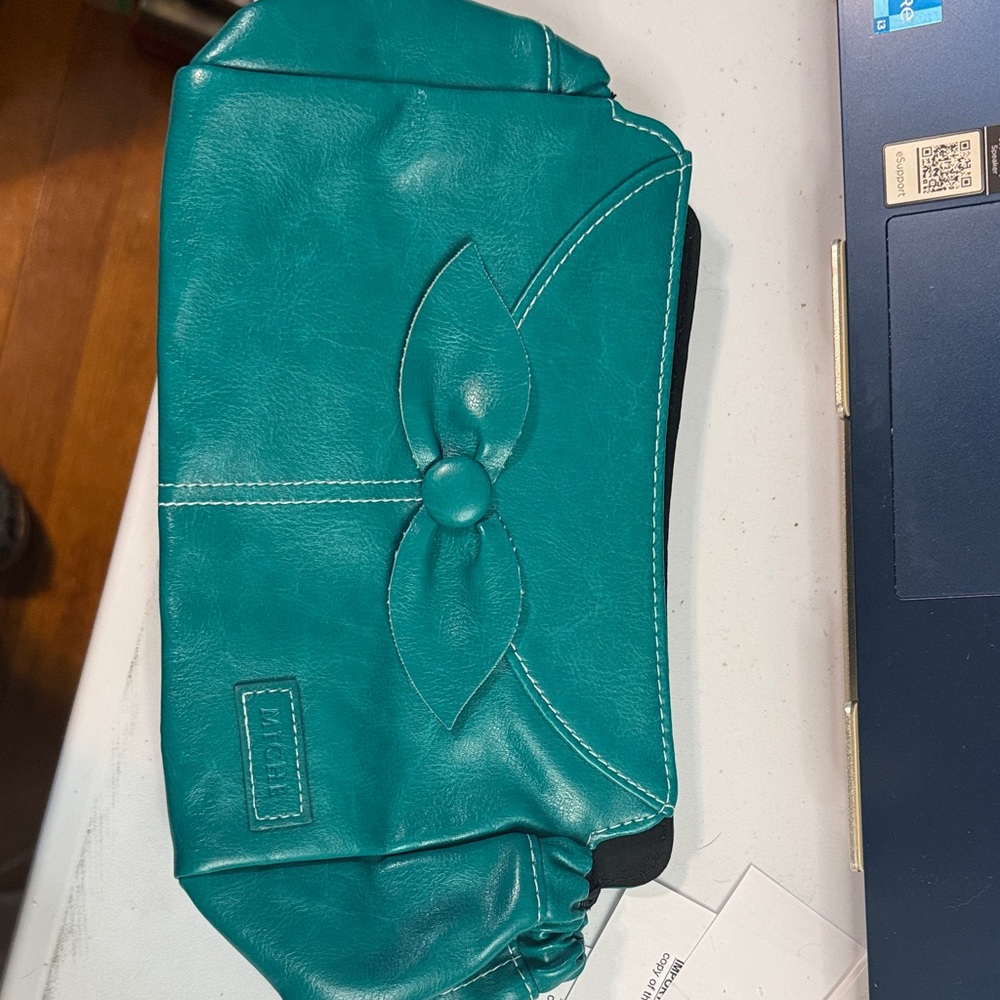 Miche Turquoise Clutch with Bow Accent